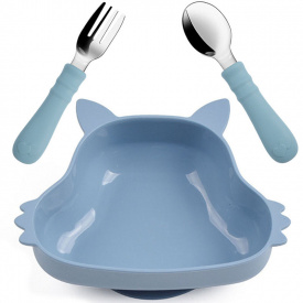 Набір дитячого посуду 2Life Y21 тарілка Білка та прибори Блакитний (v-12100)
