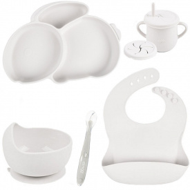 Набір силіконового посуду 2Life Y23 6 предметів Білий (v-12821)