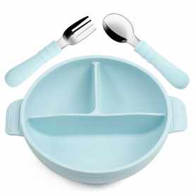 Набір дитячого посуду 2Life Y5 тарілка та прибори Блакитний (v-12079)