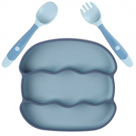 Набір силіконового посуду 2Life Хвиля Y21 Y10 Синій v-12225