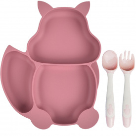 Набір 2Life тарілка Білка Y19 та прибори в кейсі Рожевий (v-11938)