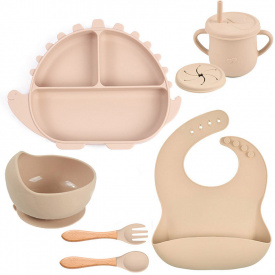 Набор силиконовой посуды 2Life Y15 6 предметов Бежевый (v-11249)
