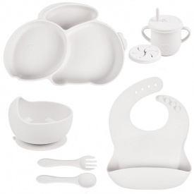 Набор силиконовой посуды 2Life Y23 из 7 предметов на присоске Белый (v-11293)