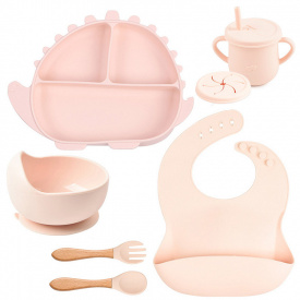 Набор силиконовой посуды 2Life Y4 6 предметов Розовый (v-11244)