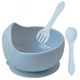 Набір 2Life тарілка Y21 та прибори Y5 Блакитний (vol-10672)