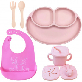 Набор силиконовый посуды 2Life 5 предметов Розовый (n-10443)