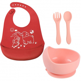 Набор силиконовой посуды 2Life 4 предмета Красный (vol-10664)