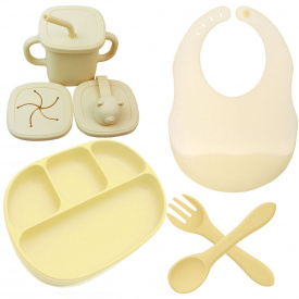 Набор силиконовый посуды 2Life 5 предметов Желтый (vol-10445)