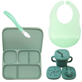 Набор силиконовой посуды 2Life A3 4 предмета Зеленый (vol-10498)