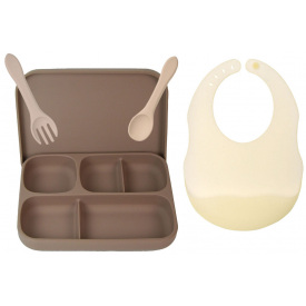 Набор силиконовой посуды 2Life 4 предмета Коричневый/Бежевый (vol-10472)