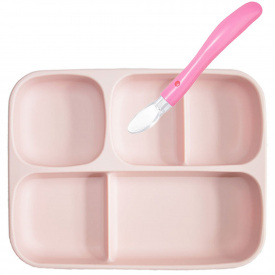 Набор силиконовой посуды 2Life 2 предмета Розовый (vol-10726)