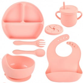 Набор силиконовой посуды 2Life Y12 6 предметов Розовый (vol-10989)