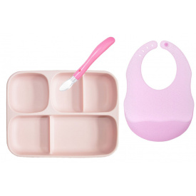 Набор силиконовой посуды 2Life 3 предмета Розовый (vol-10469)