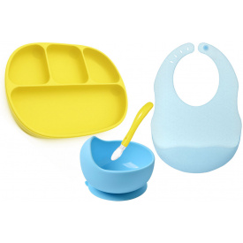 Набір посуду 2Life D16 Y9 та слинявчик (vol-10557)