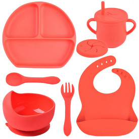 Набор силиконовой посуды 2Life Y6 6 предметов Красный (v-10983)
