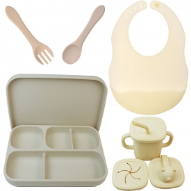 Набор силиконовой посуды 2Life 5 предметов Бежевый (vol-10485)