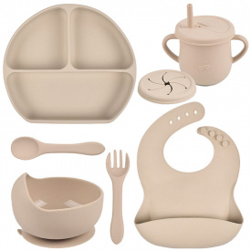 Набор силиконовой посуды 2Life Y24 6 предметов Бежевый (v-11001)