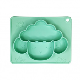 Силіконова тарілка-килимок "Баранчик" Mega Zayka MGZ-0125 (Turquoise) 18х23 см