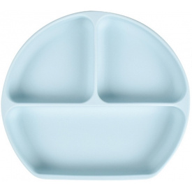 Детская трёх-секционная силиконовая тарелка с присоской 2Life Y5 Голубой (vol-10044)