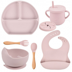 Набор силиконовой посуды 2Life Y26 6 предметов Розовый (v-11154)