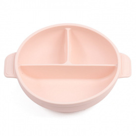Глубокая трехсекционая силиконовая тарелка 2Life Y4 560 мл Розовый (v-11071)