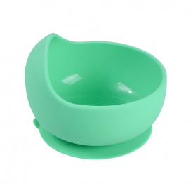 Силиконовая круглая глубокая тарелка для первых блюд на присоске 2Life Y13 350 мл Мятный (vol-10140)
