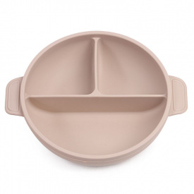 Глубокая трехсекционая силиконовая тарелка 2Life Y15 560 мл Бежевый (v-11082)