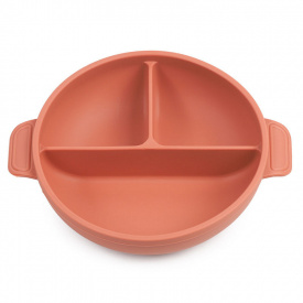 Глубокая трехсекционая силиконовая тарелка 2Life Y27 560 мл Оранжевый (v-11094)