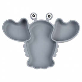 Трехсекционная силиконовая тарелка 2Life Рак Y18 540 мл Серый (vol-11059)