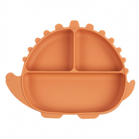 Трехсекционная силиконовая тарелка 2Life Динозавр Y25 580 мл Оранжевый (v-11026)