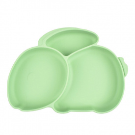 Трехсекционная силиконовая тарелка 2Life Кролик Y3 525 мл Зеленый (v-11042)