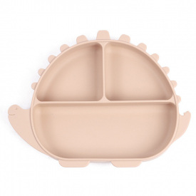 Трехсекционная силиконовая тарелка 2Life Динозавр Y15 580 мл Бежевый (v-11020)