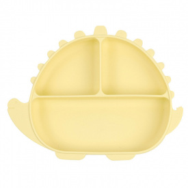 Трехсекционная силиконовая тарелка 2Life Динозавр Y11 580 мл Желтый (v-11019)