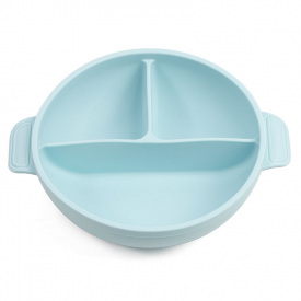 Глубокая трехсекционая силиконовая тарелка 2Life Y5 560 мл Голубой (v-11072)