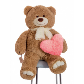 Плюшевий ведмедик Mister Medved з шарфиком Денні 110 см Латте (095)