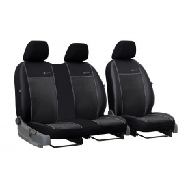 Авточехлы для CITROEN JUMPER 1995-2007 эко кожа с алькантарой POK-TER Exclusive 1+2 черный