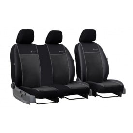 Авточехлы для FORD TRANSIT 2006-2014 эко кожа с алькантарой POK-TER Exclusive 1+2 черный