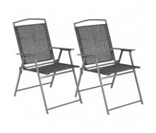 Стулья кемпинговые Saska Garden 55 x 68 x 91 см 2 шт Серый (1055138)