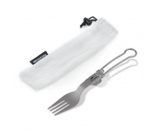 Вилка титановая складная с мешочком Naturehike NH19C001-J 16.7x2.7 см Серый (2321264681)