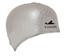 Шапочка для плавания силиконовая на длинные волосы YINGFA C0061 Серый