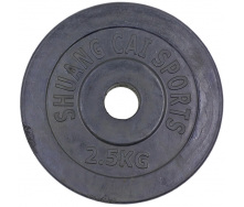 Блины диски обрезиненные SHUANG CAI SPORTS TA-1442-2_5S 2,5кг Черный