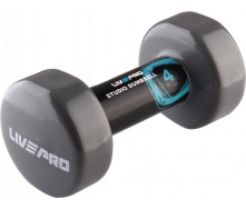 Гантель виниловый LivePro STUDIO DUMBBELL серый 4кг LP8076-4