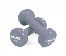 Гантели для фитнеса с виниловым покрытием Zelart Beauty (2x4кг) TA-5225-4 Grey (MR08491)