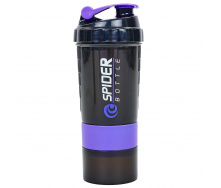 Шейкер 3-х камерный для спортивного питания SPIDER BOTTLE SP-Sport FI-6389 500+100мл Черный