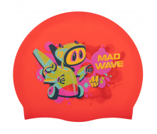 Шапочка для плавания детская MadWave Junior MAD BOT M057915 Красный
