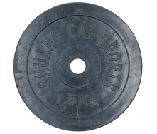 Блины диски обрезиненные SHUANG CAI SPORTS TA-1803-7_5B 7,5кг Черный