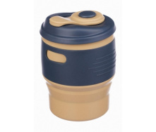 Складной силиконовый стакан с крышкой Collapsible 350 мл COFFEE