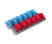 Повiдочниця фiдерна Flagman RIG BOX WHITH EVA SPOOLS (ROUND BOX) 12шт