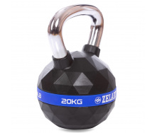 Гиря PU с хромированной ручкой Кроссфит Zelart FI-1973-20 20кг