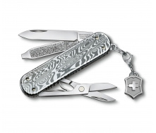Складной нож Victorinox Classic SD Brilliant Damast 58 мм 5 функций Дамасская сталь (0.6221.34)